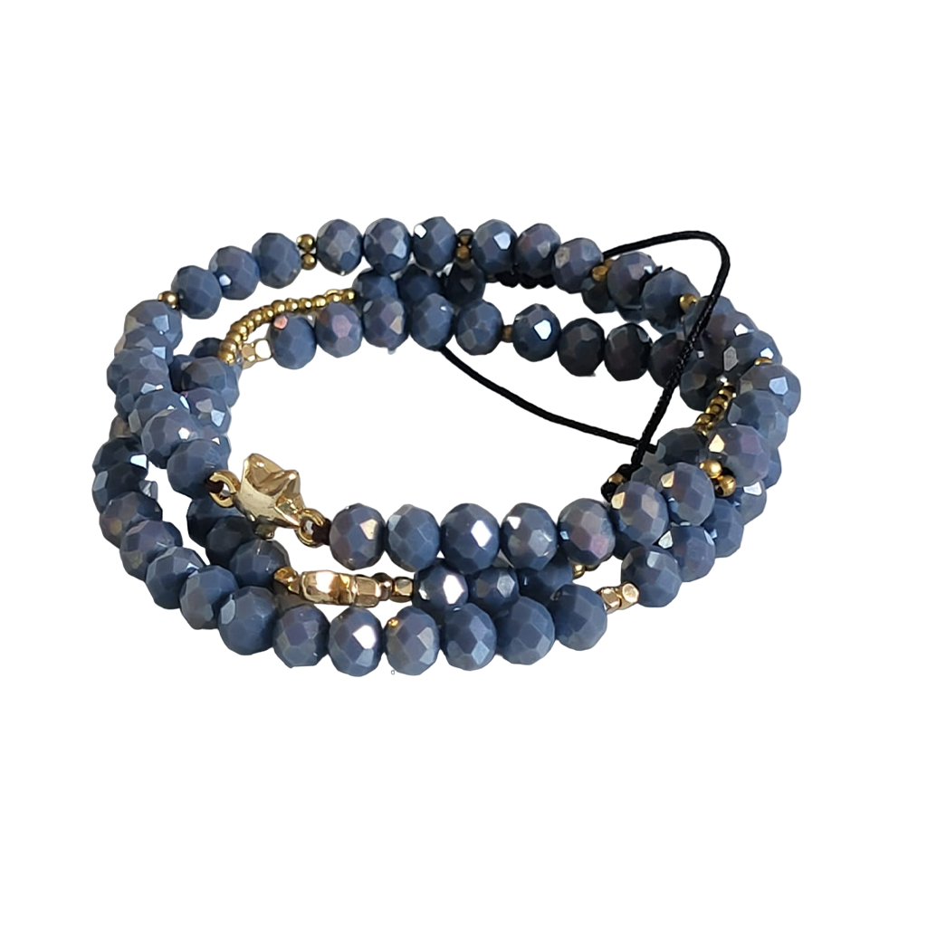 Trois bracelets personnalisés – Bleus