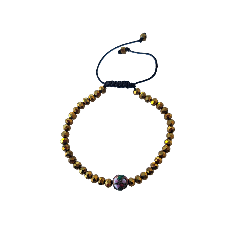 Un bracelet personnalisé – Blue avec un motif rouge