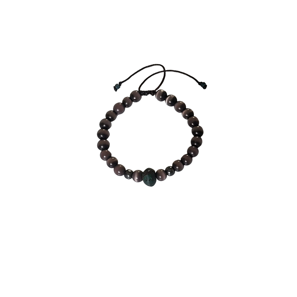 Un bracelet personnalisé – Maron avec un motif noir