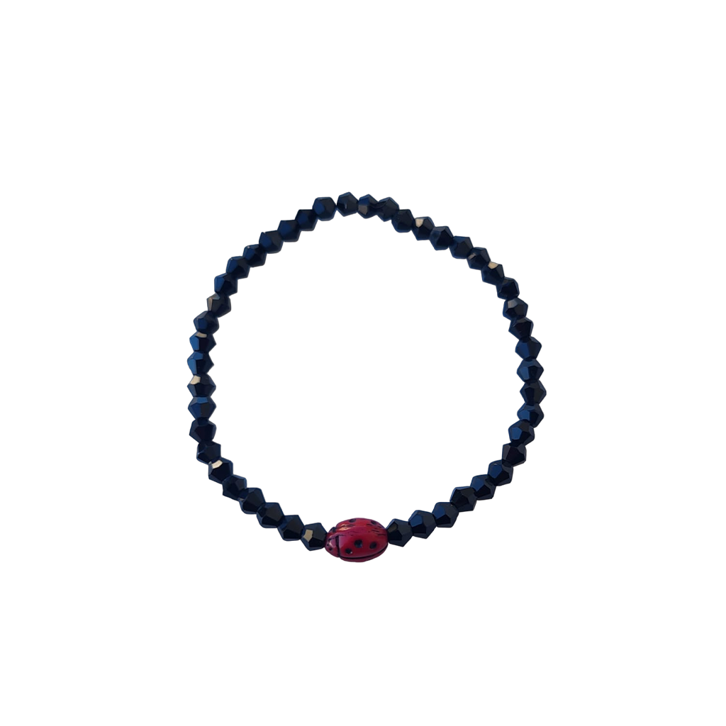 Un bracelet personnalisé – Noir avec un motif rouge